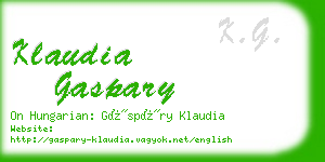 klaudia gaspary business card